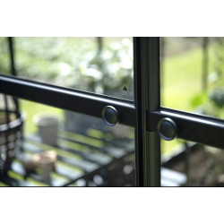 HALLS szklarnia ogrodowa ICON 8 (11,2 m2; 2,55 x 4,41 m) czarna, szkło hartowane + baza